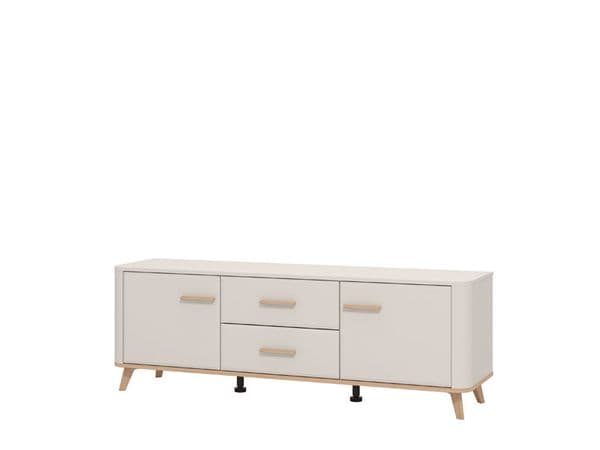 Darvaux Cashmere And Oak Effect 2 Door 154cm TV Cabinet Unit - 11014453