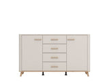 Darvaux Cashmere And Oak Effect Large 154cm 2 Door 4 Drawer Sideboard - 11014454