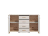 Darvaux Cashmere And Oak Effect Large 154cm 2 Door 4 Drawer Sideboard - 11014454
