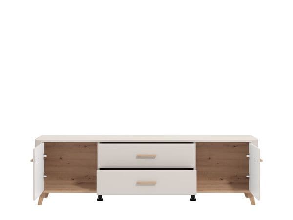 Darvaux Cashmere And Oak Effect Large Wide 180cm TV Cabinet Unit - 11014490
