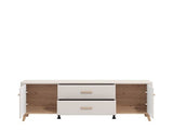 Darvaux Cashmere And Oak Effect Large Wide 180cm TV Cabinet Unit - 11014490
