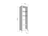 Darvaux Cashmere And Oak Effect Tall Slim 2 Door Showcase Display Cabinet Unit - 11014451