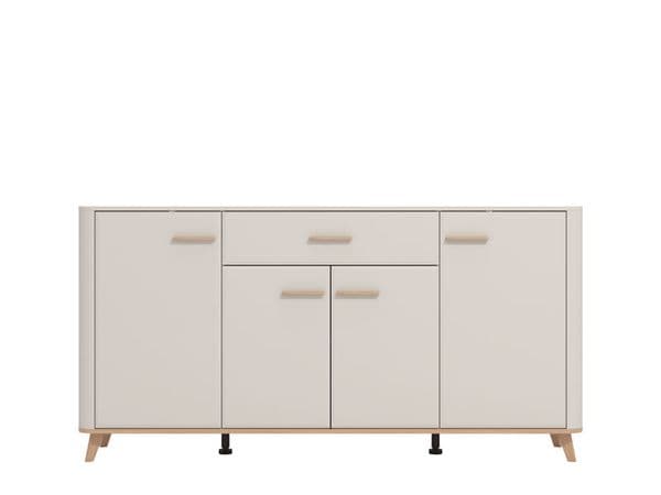 Darvaux Cashmere And Oak Effect Wide 180cm 4 Door Sideboard Storage Unit - 11014491