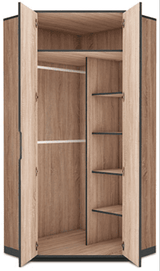 Firo Corner Wardrobe in Oak Effect
