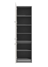 Porto White High Gloss And Grey 60cm Tall Kitchen Larder Unit Pantry Cupboard - 11012312