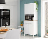 Alex Tall Utility Room Kitchen Pantry Cupboard with Microwave Storage Section- 0F9940A