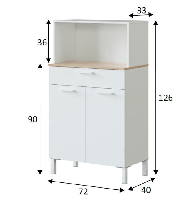 Alex White 2 Door Utility Room Kitchen Cupboard Sideboard- 0F9920A