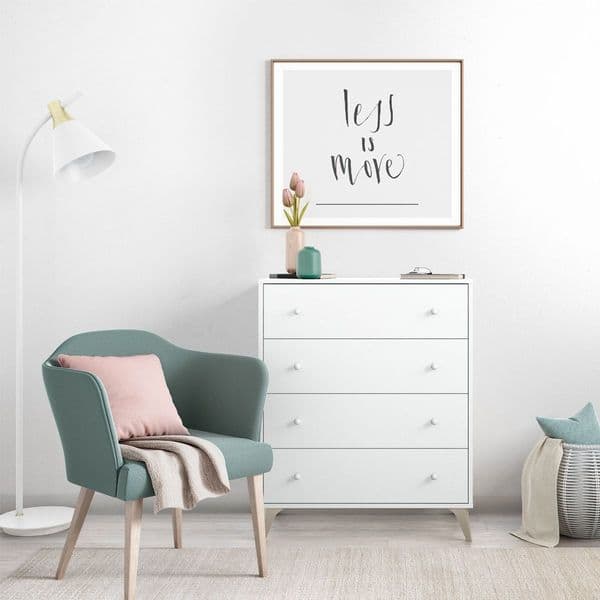 Jesse  Artic White 4 Drawer Chest -007804A