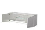 Simone Large White Gloss Tall TV Cabinet with LED Lights for TV up to 70 inch- 11009410