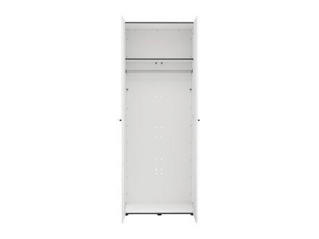 Nevaris White Narrow 2 Door Space-Saving 78.5cm Wide Wardrobe - 11014948