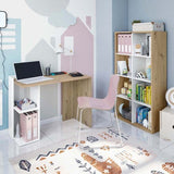 Lana Artic White and Oak Short Bookshelf Unit - 015419w