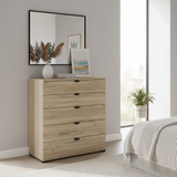Nancy Oak Effect Wide 6 Drawer Chest - 11008295