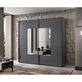 Florida Grey Large 219cm Mirrored Sliding Door Wardrobe - 8XGGA102