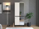Flaneur Cashmere 4 Door Half Mirrored 40 Pair Large Tall Shoe Cabinet Cupboard - 11014081
