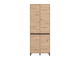 Flaneur Oak Effect 4 Door 40 Pair Tall Large Shoe Cabinet Cupboard - 11014080