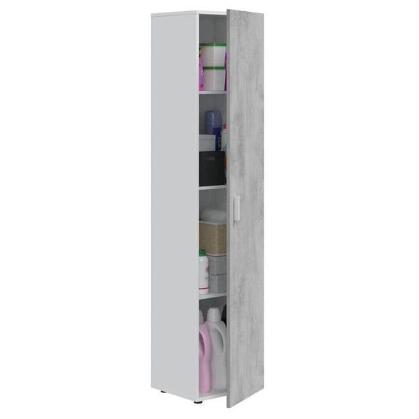 Freno  Multi Narrow 1 Door Grey & White Universal Utility Storage Cupboard -0L7151A