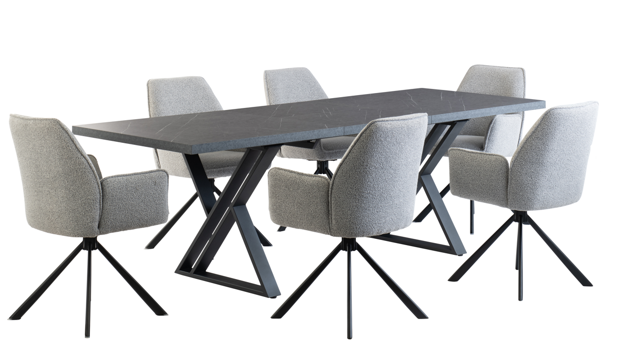 Gerana Extending Table in Grey Marble