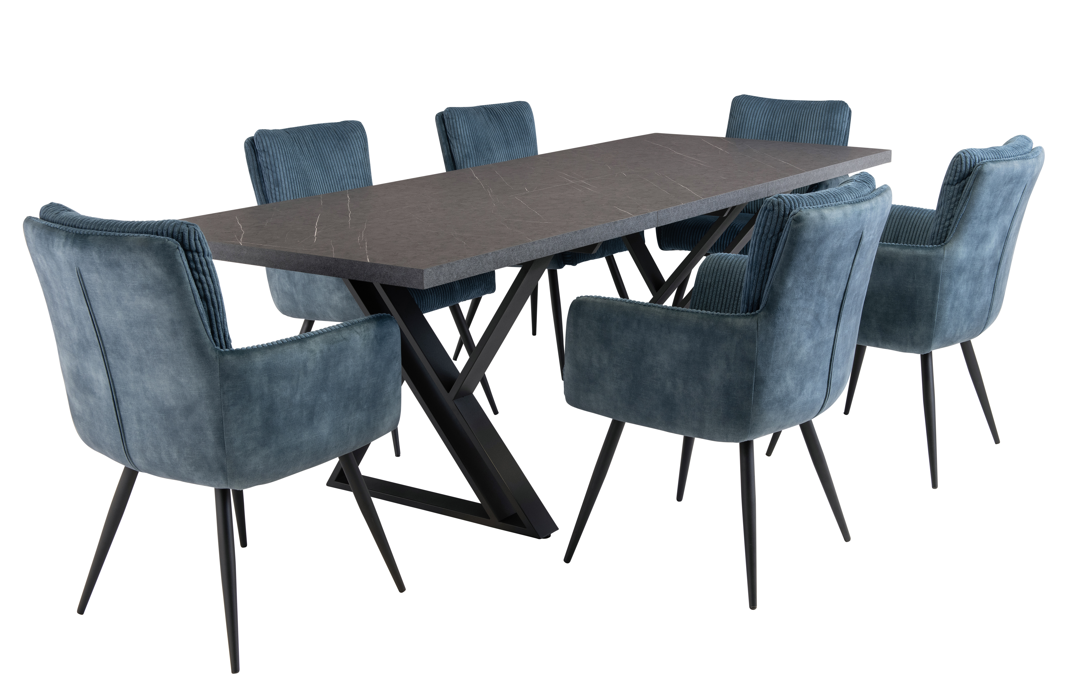 Gerana Extending Table in Grey Marble