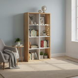 Lana Artic White and Oak Short Bookshelf Unit - 015419w