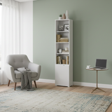 Serene Tall Bookcase with White Gloss Door Storage shelves S12 2620RZ
