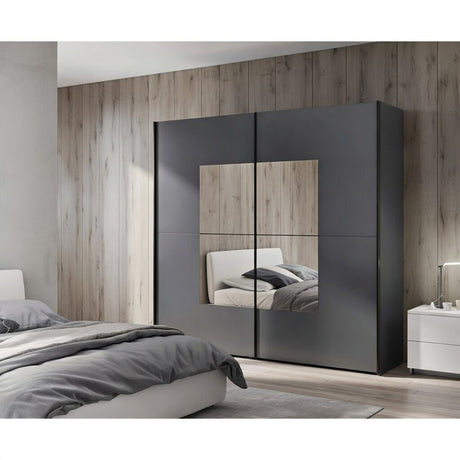 Florida Grey Large 219cm Mirrored Sliding Door Wardrobe - 8XGGA102