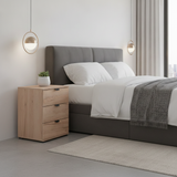 Nancy Oak Effect 3 Drawer Bedside Table - 11008315