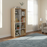 Lana Artic White and Oak Short Bookshelf Unit - 015419w