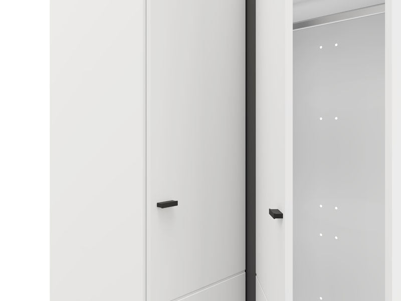 Nevaris White Narrow 2 Door Space-Saving Corner Wardrobe 11014892