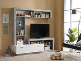 Kensington Concrete Grey Effect And White Entertaiment Unit Wall TV Cabinet - 11008763