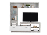 Kensington Concrete Grey Effect And White Entertaiment Unit Wall TV Cabinet - 11008763