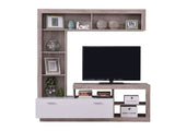 Kensington Grey Oak Effect And White Entertaiment Unit Wall TV Cabinet - 11008761
