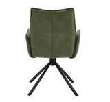 Meranda Dining Chair Set of 2 in Green Leather