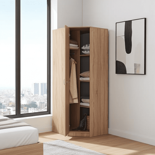 Leo Tall Corner Wardrobe in Sonoma Oak effect- 11008710