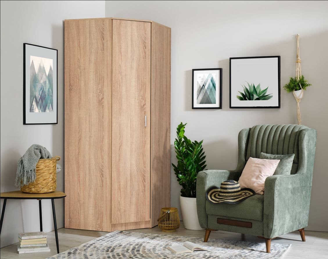 Bonne 4 Door Wardrobe in Warm Oak