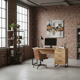 Nuraga Artisan Oak Effect Computer Desk With Drawers - 11011194 RZ