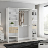 Zen Open Door Wardrobe in White & Natural Oak 0E8559A