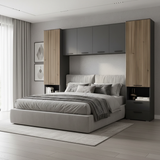 Miracle Overbed Unit in Grey & Rustic Oak