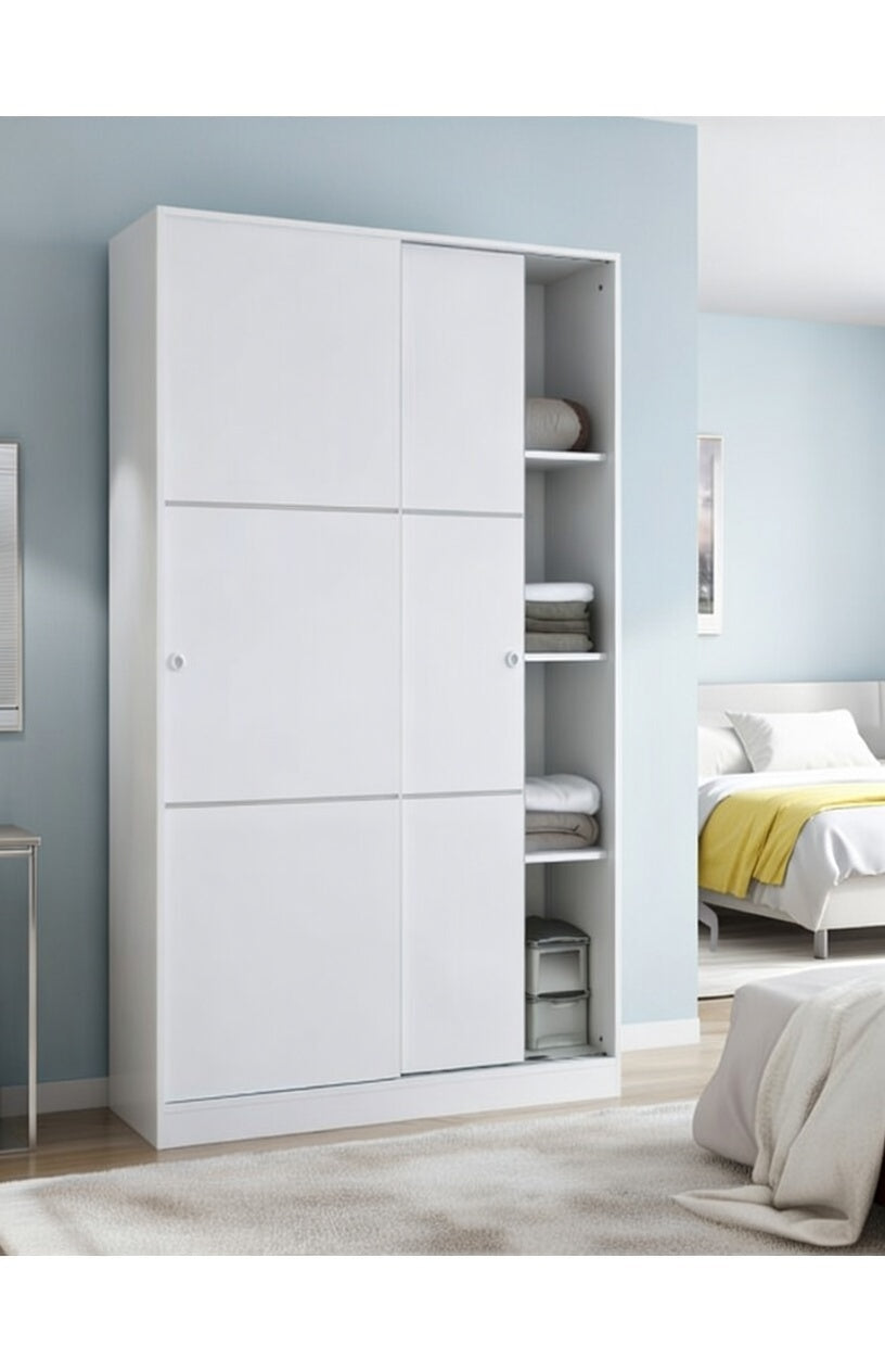 Lira Small Sliding Wardrobe in White TOP020BO