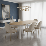 Laurent White and Oak Effect Round Extending Dining Table - SZY-INDS2OAK