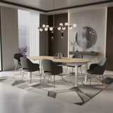 Laurent White and Oak Effect Round Extending Dining Table - SZY-INDS2OAK