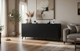 Nora Slatted Sideboard in Elegant Black