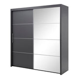 Inoxa Grey Large 200cm Mirrored Sliding Door Wardrobe - 8XLG4420