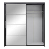 Inoxa Grey Large 200cm Mirrored Sliding Door Wardrobe - 8XLG4420