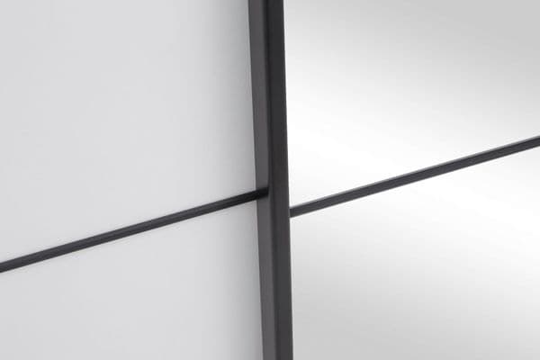 Inoxa White Large 200cm Mirrored Sliding Door Wardrobe - 8XRU4420