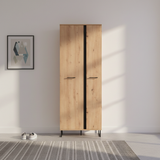 Elliot Artisan Oak Tall Shallow Narrow Slim Wardrobe - 11008256