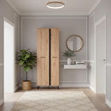 Elliot Artisan Oak Tall Shallow Narrow Slim Wardrobe - 11008256