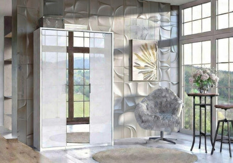 Guerlain 3 Door White High Gloss Mirrored Wardrobe P4RXPL03
