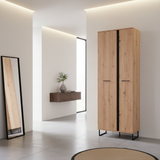 Elliot Artisan Oak Tall Shallow Narrow Slim Wardrobe - 11008256