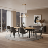 Laurent Black And Oak Effect Round Extending Dining Table - SZY-INDS2