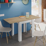Grandeur White And Light Oak Effect Small Extending Dining Table- 0F4589A